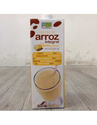 BEBIDA DE ARROZ INTEGRAL CON CANELA Y LIMON 1 LTr. SORIA NATURAL