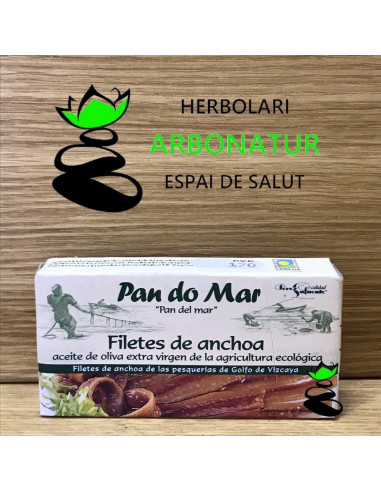 ANCHOAS EN FILETES CON ACEITE DE OLIVA ECO 50 Gr. PAN DO MAR