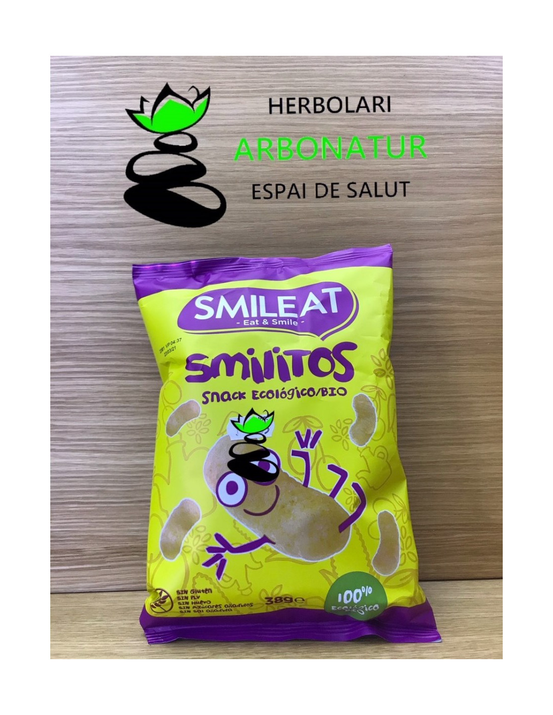 Gusanitos de maíz ecológico SMILEAT, bolsa 38 g