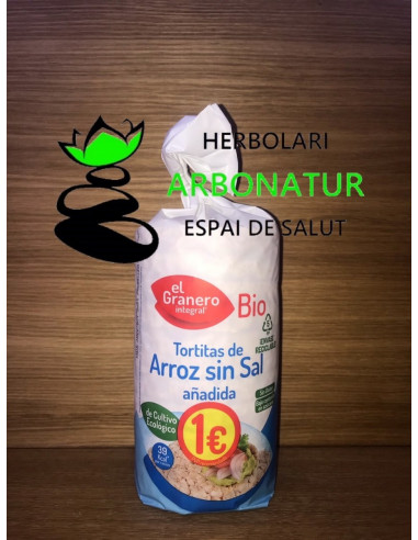 TORTITAS DE ARROZ ECO  SIN SAL AÑADIDA 115 GR. EL GRANERO INTEGRAL