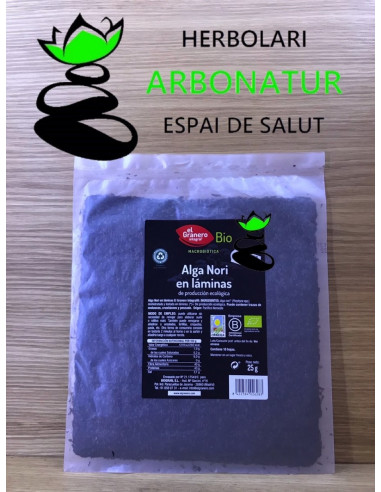 ALGA NORI EN LAMINAS BIO 25 Gr. EL GRANERO INTEGRAL