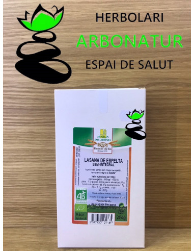 LASAÑA DE ESPELTA SEMI INTEGRAL ESPELTA - BIO 250 Gr.MOULIN DES MOINES