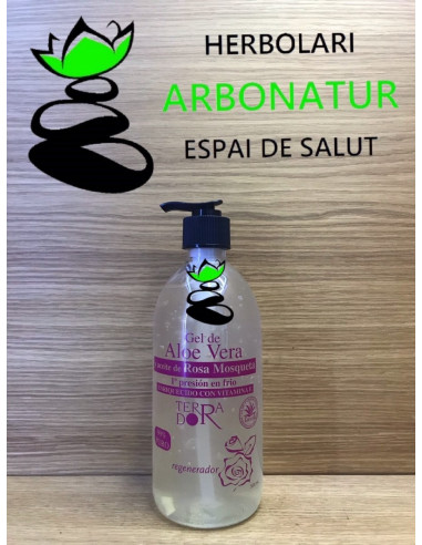 GEL ALOE VERA Y ACEITE DE ROSA MOSQUETA  500 ml. - TERRA D´OR - DERBOS