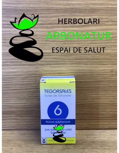 TEGORSAL Nº 6 - SALES DE SCHÜSSLER - KALIUM SULPHARICUM