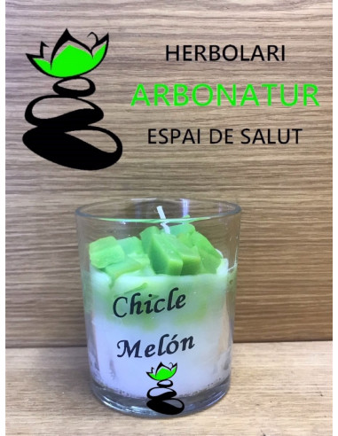 VELA AROMATICA VASO AROMA CHICLE MELON