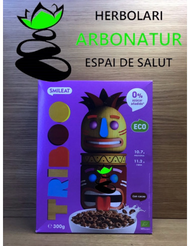CEREALES ECO SABOR CHOCOLATE TRIBOO  300 Gr. SMILEAT 