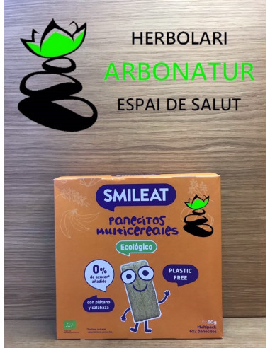 PANECILLOS MULTICEREALES ECO CON PLATANO Y CALABAZA 60 Gr. SMILEAT