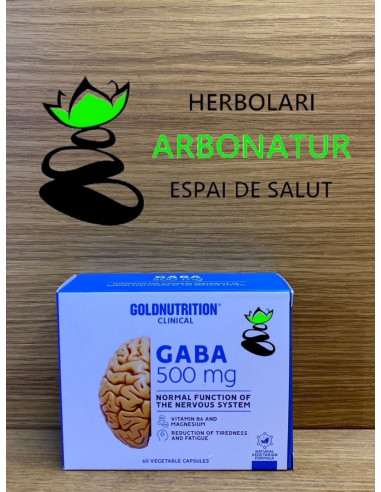 GABA 60 Comp. GOLD NUTRITION MAGNESIO Y VITAMINA B6 500 mg