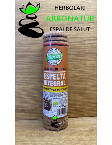 GALLETAS TRIGO ESPELTA INTEGRAL ECO LIMON Y JENGIBRE 250 Gr BIOCOP