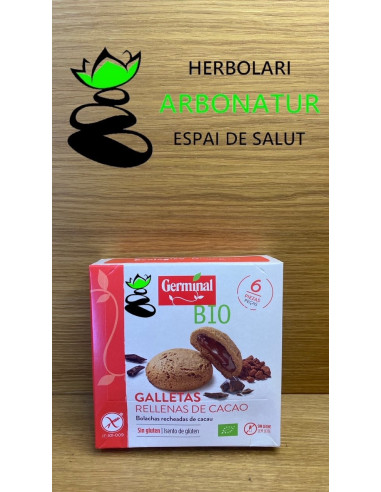 GALLETAS RELLENAS DE CACAO ECO - SIN GLUTEN - SIN LECHE 200 Gr. GERMINAL