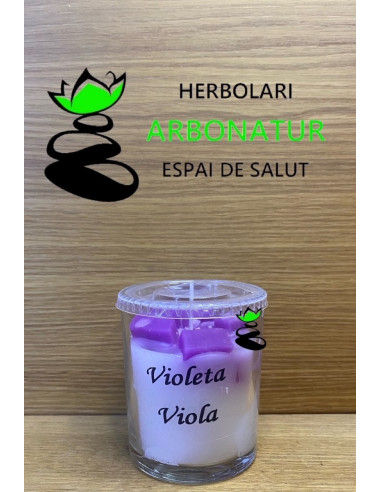 VELA AROMATICA VASO VIOLETAS