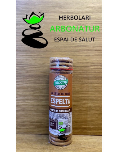 GALLETAS DE TRIGO DE ESPELTA ECO CON CHIPS DE CHOCOLATE 250 GR. BIOCOP