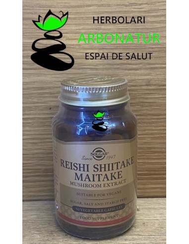 REISHI, SHIITAKE y MAITAKE 50 Comp. SOLGAR