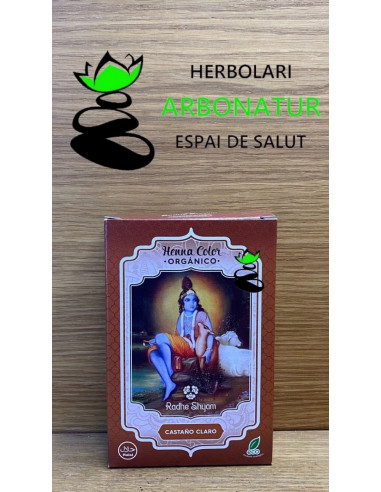 TINTE HENNA CASTAÑO CLARO ECO 100 gr. RADHE SHYAM