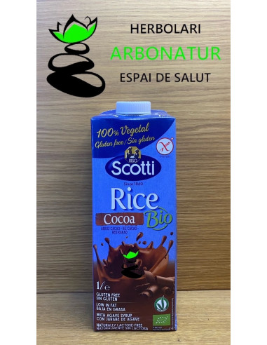 BEBIDA DE ARROZ CACAO BIO SIN GLUTEN 1 Ltr. SCOTTI