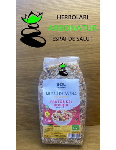 MUESLI DE AVENA ECO CON FRUTAS DEL BOSQUE S/G 425 Gr. SOL NATURAL