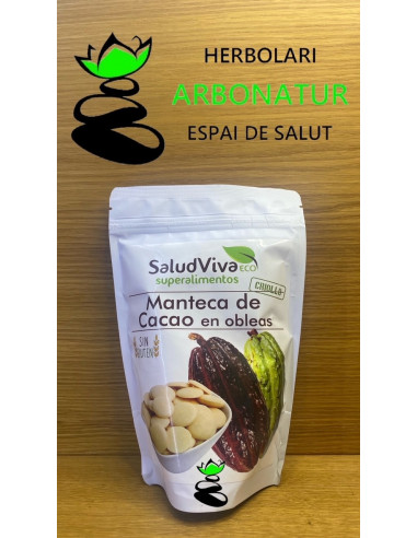 MANTECA DE CACAO EN OBLEAS ECO 250 Gr. SALUD VIVA