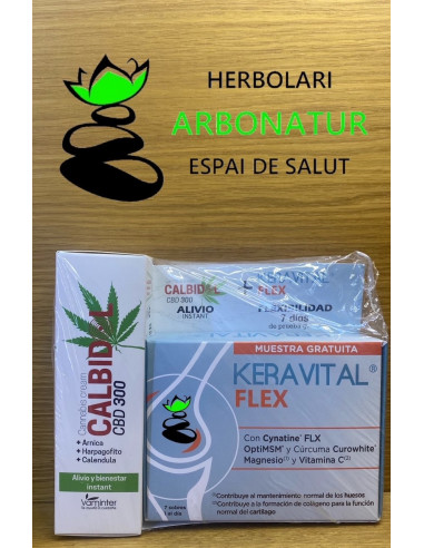 PACK PROMO CALBIDOL CBD300 CREMA 75 ml + KERAVITAL FLEX 7 DIAS GRATIS