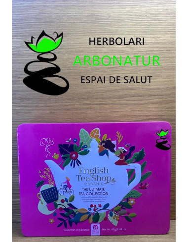 CAJA DE LATA THE ULTIMATE TEA COLLECTION 36 (bolsitas de te variado) ENGLISH TEA SHOP ORGANIC