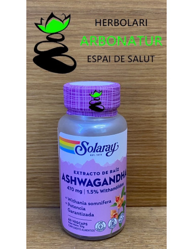 ASHWAGANDHA 470 mg. 60 Cap. SOLARAY