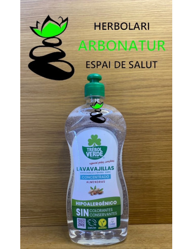 LAVABAJILLAS CONCENTRADO ECO ALMENDRAS HIPOALERGENICO 750 ml. TREBOL VERDE