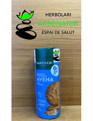 GALLETAS INTEGRALES AVENA SIN AZUCAR, SIN HUEVO, SIN LACTOSA 190 Gr. SANTIVERI