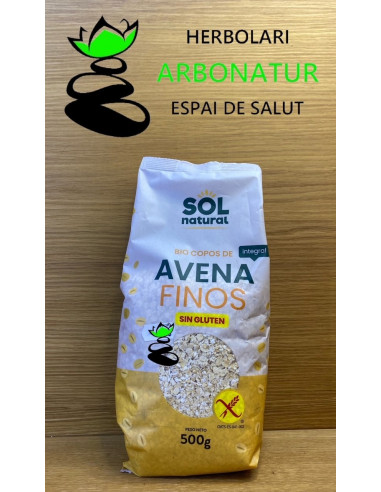 COPOS DE AVENA FINOS SIN GLUTEN - SOL NATURAL 500 Gr.