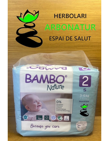 PAÑAL ECO TALLA 2 S DE 3-6 Kg. 30 Un. BAMBO NATURE