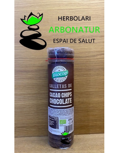 GALLETAS CACAO CON CHIPS DE CHOCOLATE ECO 250 Gr. BIOCOP