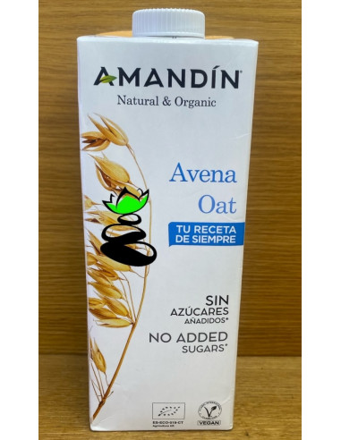 BEBIDA DE AVENA ECO CON CALCIO SIN AZUCARES 1 Ltr. AMANDIN