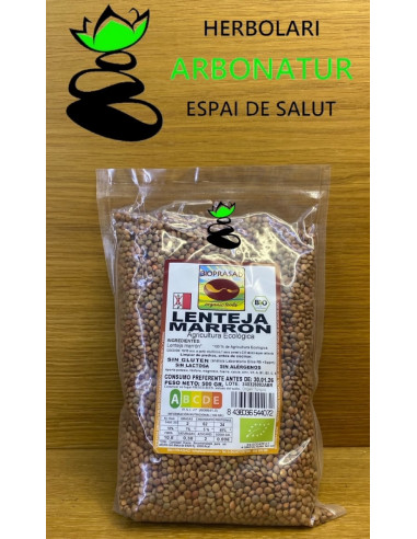 LENTEJA MARRON ECO SIN GLUTEN 500 Gr. BIOPRASAD