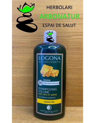 CHAMPU VOLUMEN MIEL & CERVEZA ECO 500 ml. LOGONA