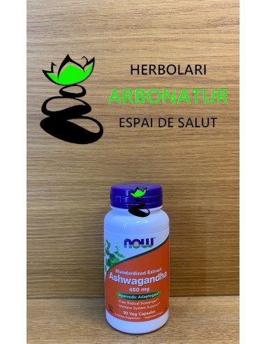 ASWHAGANDHA 450 mg 90 Vcap. EXTRACTO ESTANDARIZADO AL 2.5% NOW FOODS