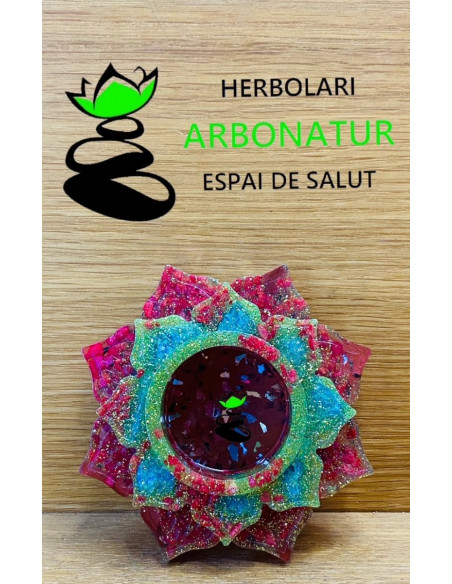 SOPORTE VELA FLOR DE LOTO ROJA