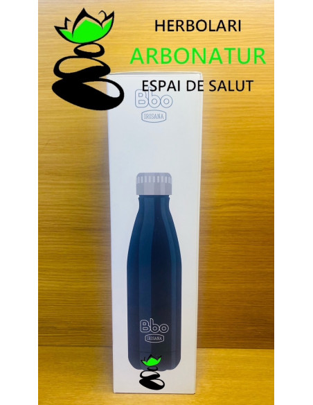 BOTELLA BBO ACERO INOX CON FUNDA AZUL 750 ml. IRISANA